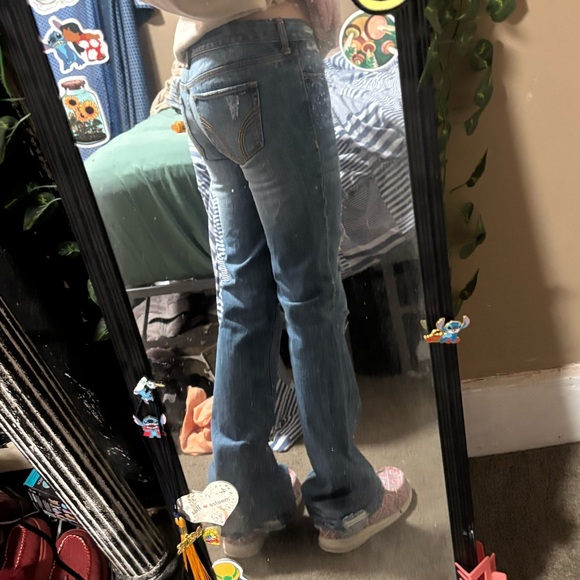 Hollister Distressed Flare Jeans - Light Blue - Picture 4 of 4